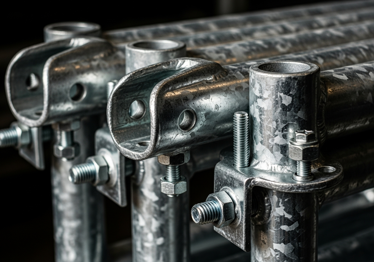 Brand new galvanised scaffold material